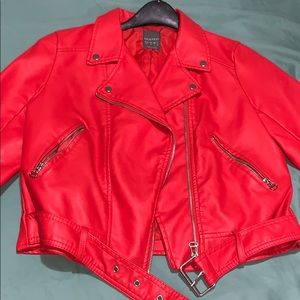 Red leather jacket